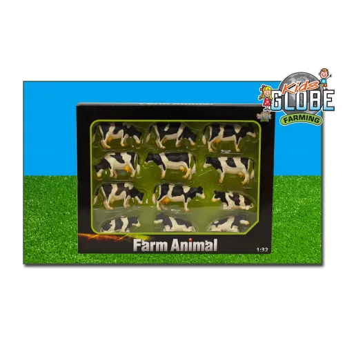 set van 12 koeien zwart-bont